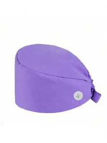 1 pieza Gorro médico/quirúrgico unisex, de unicolor con cinta, diadema, a prueba de polvo y humo, 11 colores - Gorra médica de doble cola - Ver 12