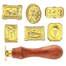 6pcs Unique Cartoon Wax Seal Stamp Set - Handheld, Moonlit Rose Dreamcatcher Design, Multi-Purpose Sealing Wax Stamps Suitable For Cards, Envelopes, Gift Packaging, Wedding Invitations, Stationery, DIY Crafts And Creative Projects - Multicolor - View 7