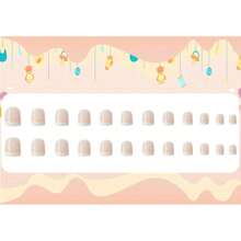 MISUD French Fake Nails 24pcs Classic Natural Pre-Glued Short Square Shape With Shiny Edge False Nails For Kids And Teen Girls Full Cover Artificial Nails