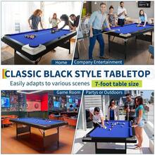 LIZHOUMIL 6 Or 7 Ft Adults Folding Billiards Table , Pool Table Set For Family Game Room, Adult Rrec Room, Basements - Blue - View 7