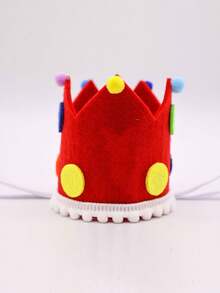 1pc Red Circus Element Crown Style Hat, Suitable For Party