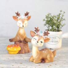 Kuchendeckel Geburtstagsfeier Vinyl Hirsch Ornament Schönes Waldthema Prinzessin Happy Zubehör Kuchen Dessert Dekorieren Tiergeschenke - Verschiedenfarbig - Übersicht 3