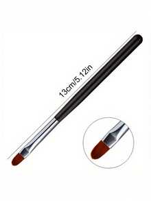 2pcs Nail Art Black Flat-Head Nail Brush Professional Phototherapy Pens DIY Manicure Tool Accessories - Black - View 5