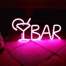 1 pezzo Luce a LED a forma di lettera "Bar", lampada alfabeto a luce bianca calda, combinazione di parole DIY BAR adatta per bar, taverna, festa, compleanno, campeggio, zona pranzo, corridoio, dormitorio, camera da letto, spuntino notturno, ristorante e scene di festa, decorazione per San Valentino, Festa della Mamma, Ognissanti, Natale e altre vacanze - funzionamento a batteria (batterie non incluse)