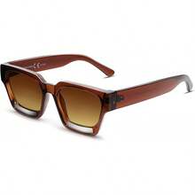 Thick Square  Retro Chunky Rectangle  Protection - C3.8 - Brown / Gradient Brown - View 1