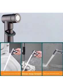 1 马桶喷枪水龙头喷嘴马桶水枪伴侣冲水装置家用高压增压水龙头 - 深灰色 - 查看 4