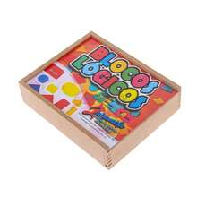 BLOCOS LÓGICOS 48 PEÇAS MDF Educativo Pedagógico Brinquedo - Azul - Visão 4