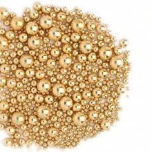 Gold Pearl Sugar Sprinkles - Edible Candy Pearls 130g/4.58 Oz, Mix Size Cake Candy, Decorate Cakes, Cookies, Ice Cream