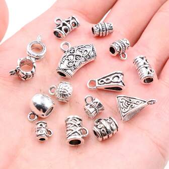 20 piezas Tubos Ojalillos Abalorios Colgantes Conectores Encantos para hacer collares, pulseras y accesorios de joyería DIY