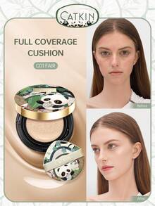 CATKIN Panda Paradise Concealer Cushion BB Cream, Breathable Moisturizing Foundation, Nourishing Skin, Creates Flawless Makeup, Suitable For Sensitive Skin, Light Coverage C01 Fair