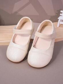 Girls' Mary Jane Flats Autumn New Kids Shoes Low Vamp Faux Pearl Small & Medium Children Leather Shoes Low Vamp Low-Top Princess Shoes Hook And Loop Girls Performance Shoes Student Baby Infant Shoes - White - View 2