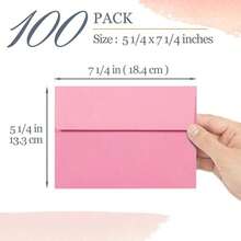 5x7 Envelopes For Invitations, 40-Pack A7 Envelopes For 5x7 Cards, Colored Invitation Envelopes, Purple, 5 1_4 X 7 1_4 Inches - Pink - View 4