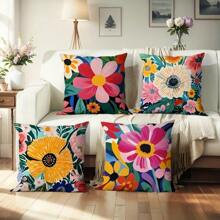 4 piezas de Fundas de almohada decorativa de estilo abstracto y bohemio, de una sola cara, adecuadas para el porche, terraza, sofá, sala de estar, exterior, sin relleno incluido