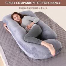 Ubravoo 66 Inch G-Shape Full Body Pregnancy Pillow,  Abdominal Hips Back And Legs Best Support Side Sleeping Lumbar Protect Maternity Pillow, Ideal Relief For Pregnant Women Support With Washable Cover,Pregnant Women's Ultimate Comfort And Relaxation - Grey - View 4