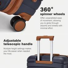 PP Suitcase 20"/24"/28" - Lightweight Hard-Shell Luggage With 4* 360° Wheels, TSA Lock | Hand Luggage & Travel Suitcases - 藏蓝色 - 查看 5