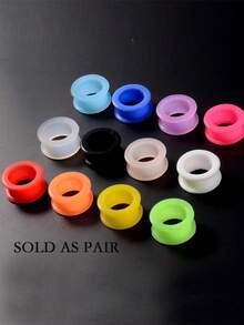 2 szt. elastycznych silikonowych tuneli do uszu, zatyczek do uszu, kolczyków ekspanderów do rozszerzania uszu, biżuterii do ciała 3-20 mm