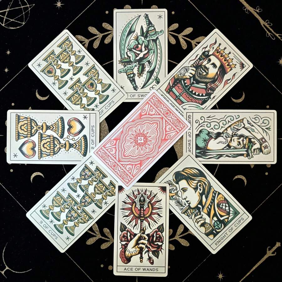 1 Box Tarot Cards, 78pcs English Version, Suitable For Back To School, Christmas, Halloween, Thanksgiving Gift, Party Board Games And Card Games