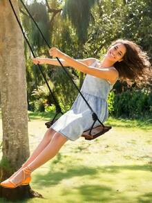 Wooden Swing Set, Suspended Swing, Dimensions 42.93 X 20.07 X 1.27 Cm, Suitable For Adults, Load-Bearing Capacity 199.58 Kilograms, Indoor And Outdoor Backyard Amusement Equipment, Birthday Gift, Halloween, Christmas