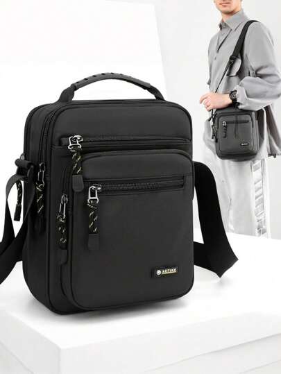 Bolsos de hombro para hombres, bolso cruzado con múltiples bolsillos, bolsos casuales pequeños, livianos, bolsos de mensajero de viaje, artículos esenciales diarios, buen regalo para el padre, ropa de calle