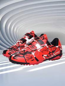 1 Pair Of Professional Youth Football Shoes Made Of PU Wear-Resistant, Broken Nail, And Anti Slip PU For Boys And Girls, Suitable For Daily Sports In All Seasons - Red - View 2