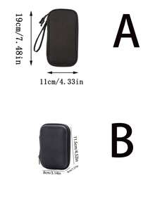 1pc 3-Layer Travel Tech Organizer, With Digital Cable Mesh Compartment, Waterproof Dual-Layer Portable Electronics Organizer Bag With Mesh Pocket And Zipper Divider, Durable Polyester Portable Cable Storage Pouch For Cords, Cables, Phones, Earphones, Adapters, Power Banks, Chargers And Small Items