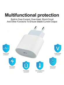 PD 30w Quick Charger + PD Fast Charging Data Cable Fast Charger Adapter,Compatible With IPhone 14 Pro Max/14 Pro/14 Plus/14/13 Pro/13/12/11/XS/XR/8/7iPad Series, EU Standard, Efficient Charging Kit,European Standard PD 30W Multifunctional Protective Wall Charger, Christmas Gift/ Gift For Family - EU C Type Plug(220-240V) - View 7
