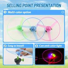 10Pcs LED Pull String Flying UFO, Outdoor Party Toys, Suitable For Birthday Gifts, Holiday Gifts, Party Gifts, Outdoor Party Carnival Supplies(1/5/10pcs)