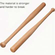 1pc Durable Solid Rubber Wood Baseball Bat, Natural Wood Grain Design, Suitable For Adult Athlete Practice And Training. Available In Multiple Colors, Ideal For Batting Practice, Elegant Baseball Shape, High-Quality Baseball Bat.
