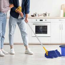 3-Pack Heavy Mop Replacement Head,Commercial Industrial Grade Blue Cotton Ring Heads,Cotton Looped End String Cleaning Mop Head Refill,Applied To Mop Of Clamping Side-Loading Handles,7658824 - Blue - View 2