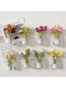 8pcs Mini Vase Magnets - 2026 New Cute Mini Fridge Magnets 3D Vase Funny Fridge Accessories Kitchen Decor (Multi-Color) Holiday Gift - Color Mixing - View 2