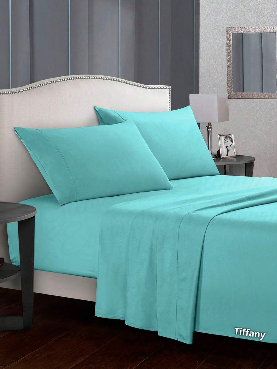 4 Pcs Kit Premium Super Soft Sheet Set - 4PCS - verde menta - Ver 1
