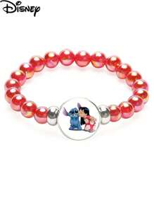 1 buc brățară cu mărgele colorate Disney Stitch Interstellar Baby Cartoon, brățară pentru femei, brățară, accesoriu, potrivită pentru ținuta zilnică, cadou de ziua de naștere pentru prietenă/cele mai bune prietene, cadou pentru studenți înapoi la școală, brățară pentru cupluri de petrecere