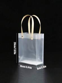 1/5/10pcs Frosted Transparent Gift Bags, Reusable Plastic Candy Bags, Gift Packaging Tote Bags For Holidays, Parties, Birthdays, Weddings, Graduations, Ramadan - Multicolor - View 12