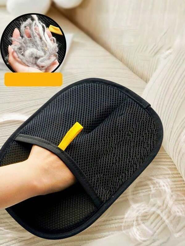 1 pieza Guantes quitapelos estáticos para mascotas, guantes adhesivos de doble cara cepillados para eliminar el pelo, guantes esenciales para el cuidado de gatos y perros, limpieza de pelo de gato. Artículos de limpieza para mascotas, conveniente y práctico.