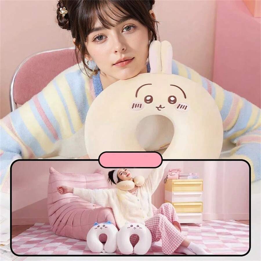 Chiikawa Usagi Hachiware Series U-Shaped Pillow Comfortable Memory Foam Nap Pillow Cute Cartoon Office Travel Neck Support Pillow Gifts