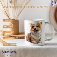 XRTHGS XRTHGS 24PCS/SET UV DTF Transfer Paper Watercolor Puppy Of Love Style UV DTF Cup Wrap Suitable For Mugs, Glasses, Tables, Chairs, Computers, High Viscosity UV DTF Transfer Wrap(Mug Not Included)