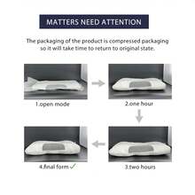 2pcs Massage Neck Pillows Adjustable Ergonomic Orthopedic Contour Support, High-Quality Pillow Core With Removable Zippered Cover, All-Season Sleeping Comfort, Neck And Shoulder Massager, Modern Pillow Design, Breathable Fabric - 2 chiếc - Trắng - Xem 9