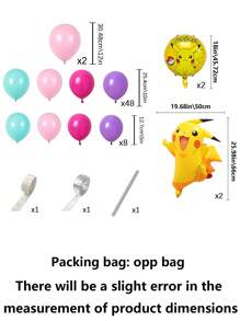 pokemon Pokemon Pikachu Arch Balloon Theme Set, Birthday Theme Balloon Set, Party Event Decoration, Wedding Birthday Decoration, Wedding Ceremony Decoration, Balloon Chain, Party Supplies, Party Balloons