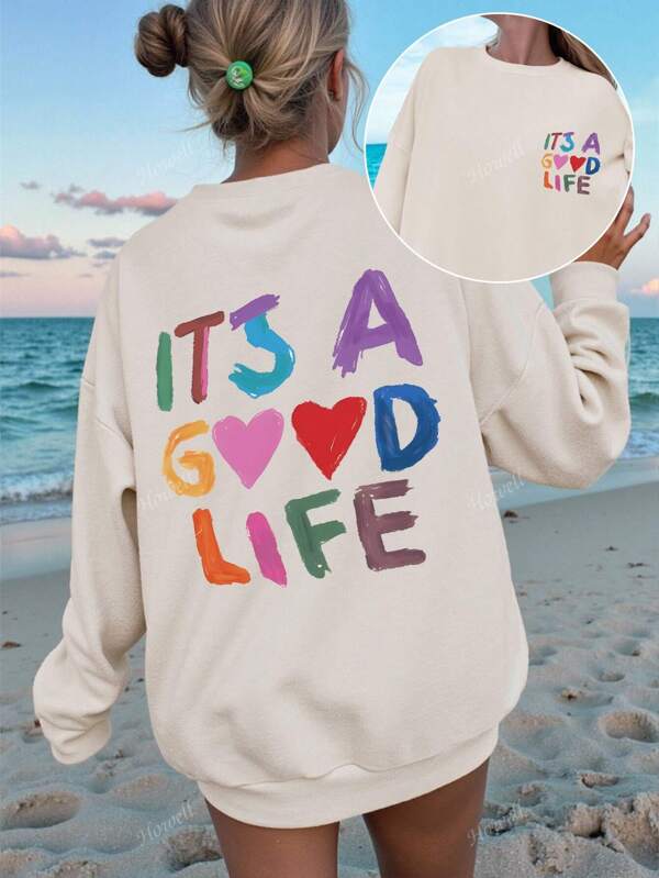Women's Autumn And Winter Print Plus-Size Sweatshirt