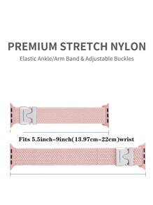 1-Piece Nylon Elastic Strap For Apple Watch – Adjustable Parachute Buckle, Quick Release Solo Loop Band – Fits 38mm 40mm 41mm 42mm 44mm 45mm 46mm 49mm (Series 10/9/8/7/6/5/4/3/SE/Ultra) – Unisex Sport Strap For Men & Women
