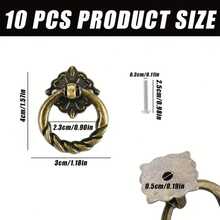 10pcs Antique Brass Cabinet Pulls - 1.18" Rustic Knotted Drawer Knobs With Screws, Vintage Round Handles For Dresser & Furniture Restoration