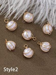 50 件 12 毫米白色光面亚克力饰品吊坠圆形散珠饰品带水钻适用于吊坠耳环项链首饰制作 - 1 - 查看 9