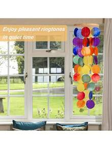 30 قطعة دوارة ملونة بألوان نمط مصنوعة يدويًا، تصميم ساحلي، طقم صنع الأجراس الصوتية، مناسبة للاستخدام الداخلي/الخارجي وديكور الحديقة، هدية مثالية للنساء وعشاق الأجراس الصوتية (الألوان عشوائية)