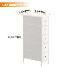 Space-Saving Narrow Dresser Tower With 4/5 Drawers, Black Storage Chest With Sturdy Steel Frame & Wood Tabletop, Versatile Organizer Cabinet For Bedroom, Bathroom, Entryway And Closet, Perfect Mother's Day Present - 白色 - 查看 8