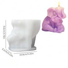 1 件大象妈妈和小象拥抱蜡烛模具、DIY 石膏装饰香薰蜡烛挂件、3D 蜡烛制作硅胶研磨机、肥皂树脂石膏模具 - 可重复使用，非常适合手工礼品和家居装饰