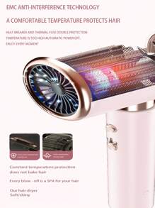 Lightweight Ionic Hair Dryer With Diffuser, 2000 Watts Fast Drying Blow Dryer With Diffuser And Concentrator, Compact Lightweight Low Noise Hair Dryer For Women And Men
