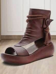 Women Platforms & Wedge Sandals - Brown - View 3