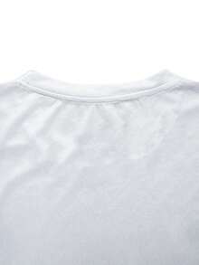 男士夏季休闲短袖 T 恤，复古暗黑骷髅风格，圆领，涤纶面料，适合运动健身，2000 年代风格 - 白色 - 查看 8