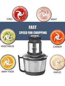 3L Stainless Steel Electric Meat Grinder, With 4 Sharp Blades, Can Grind Meat, Vegetables, Fruits And Nuts. SOKANY - EU C Type Plug(220-240V) - View 2