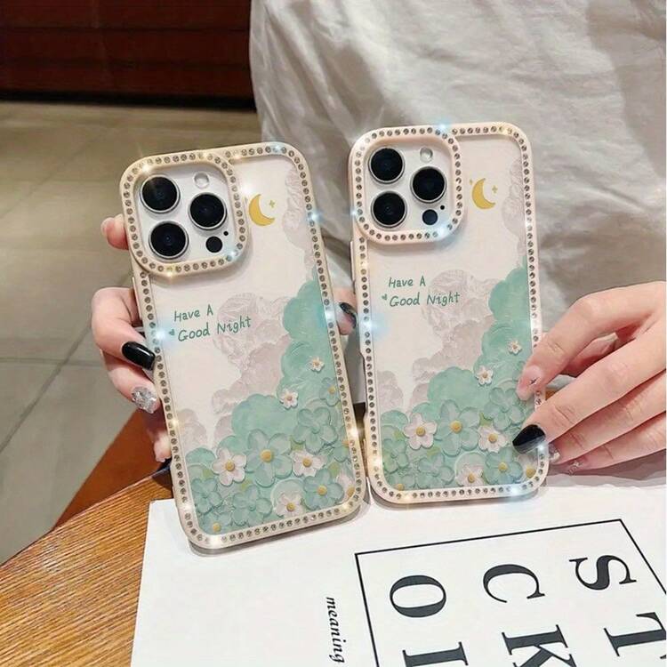 Funda para teléfono 1PC Teléfono Bling de doble cara, parte trasera dura suave a prueba de golpes, multicapa, TPU+PC, compatible 16/15/14/13/12/11 Pro/Plus - Rosa - Añade 5